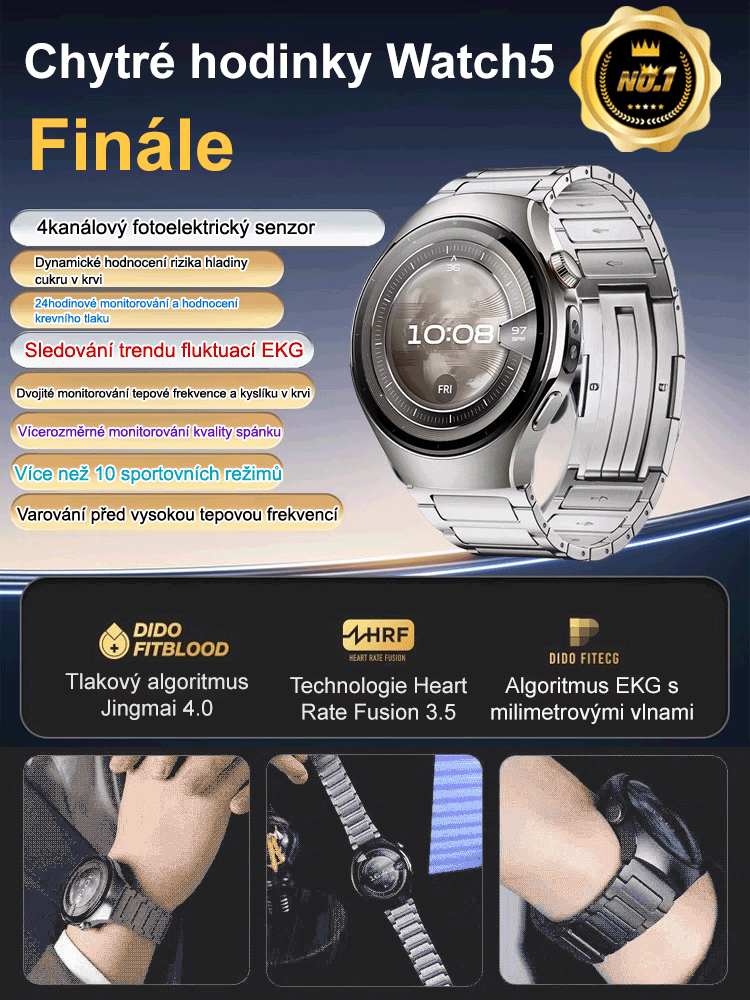 Chytrý hodinky Watch5 s monitorováním zdraví